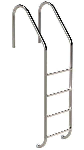 Schwimmbadleiter aus Edelstahl mit drei Stufen