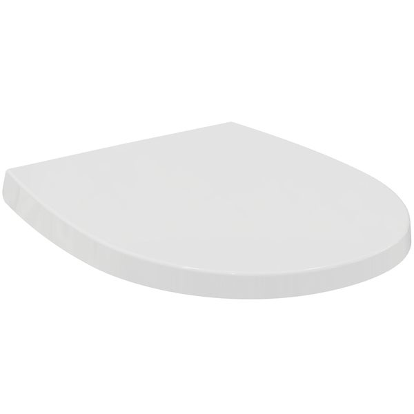 Ideal Standard - Universal WC-Sitz oval, Wrapover Design, mit Absenkautomatik, Antibakteriell, Abnehmbar, Urea, Weiß