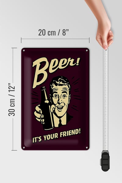 Blechschild Spruch 20x30cm Beer it´s your Friend Bier