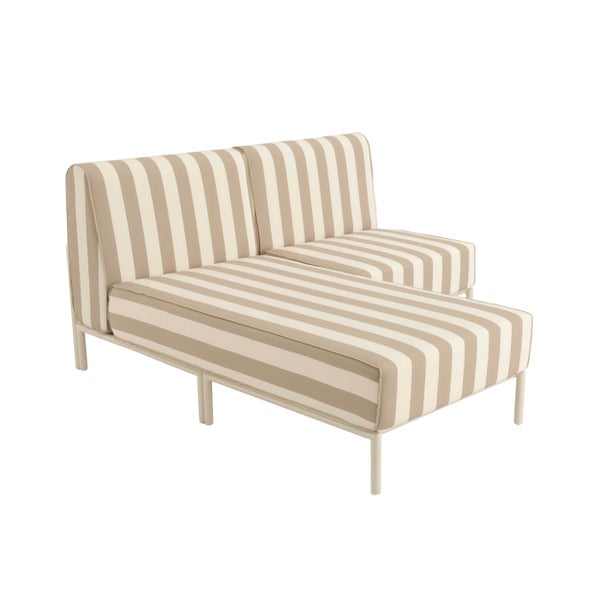 Gestreiftes Lounge-Sofa für den Garten mit Rückenlehne