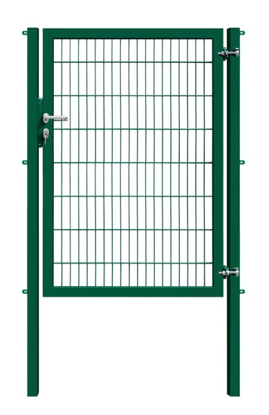 Gartentor aus Metall mit Schloss und Maschendrahtfüllung