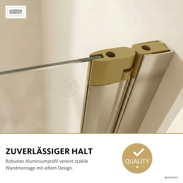 Schöner Wohnen Kollektion Duschwandprofil aus Aluminium mit robuster Wandbefestigung und Qualitätszertifikat.