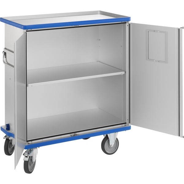 Rollbarer Werkzeugschrank mit zwei Türen und Einlegeboden