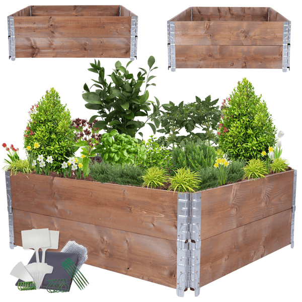 Hochbeetkisten GrowBox HxBxT 40x120x100 cm 2 Ebenen Holz Braun