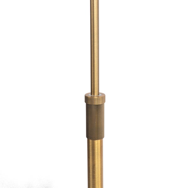 Messingfarbene Metallstange mit strukturiertem Verstellmechanismus.