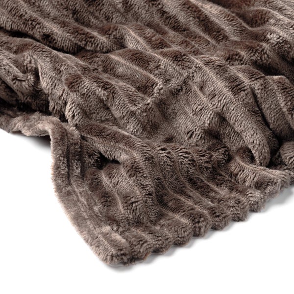 MARTHY - Plaid 140x180 cm - Driftwood - Braun