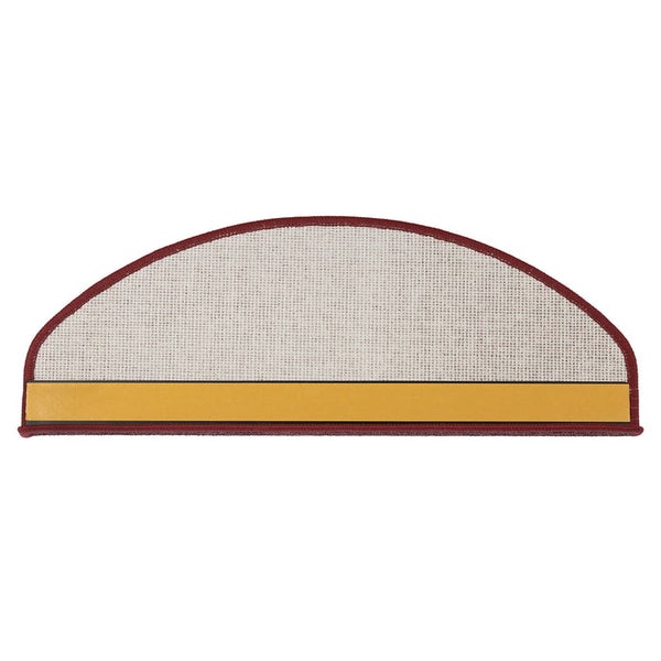 FLOORDIREKT Stufenmatte London - mit Umkettelung - Weinrot - Halbrund - 23,5 x 65 cm