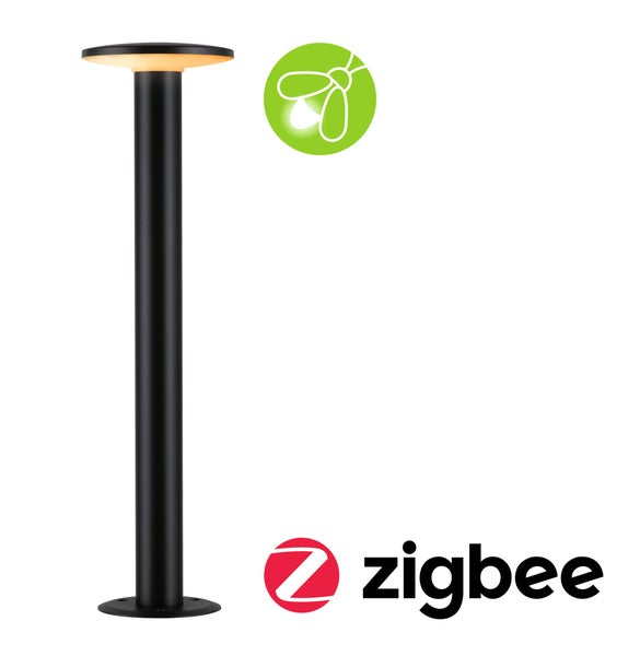 LED Pollerleuchte Smart Home Zigbee 3.0 Plate insektenfreundlich IP44 zylindrisch 600mm Tunable Warm 5,5W 280lm 230V Anthrazit Metall, Kunststoff