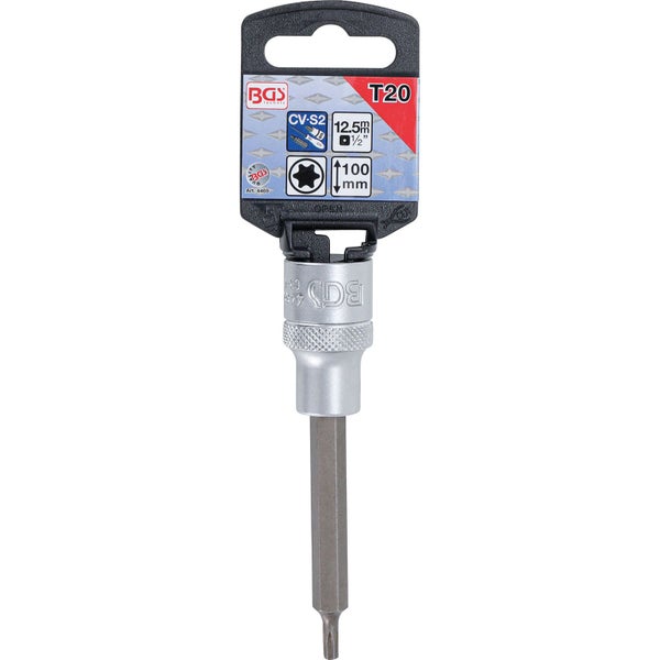 BGS Bit-Einsatz Länge 100 mm Antrieb Innenvierkant 12,5 mm (1/2) T-Profil (für Torx) T20 - 4469