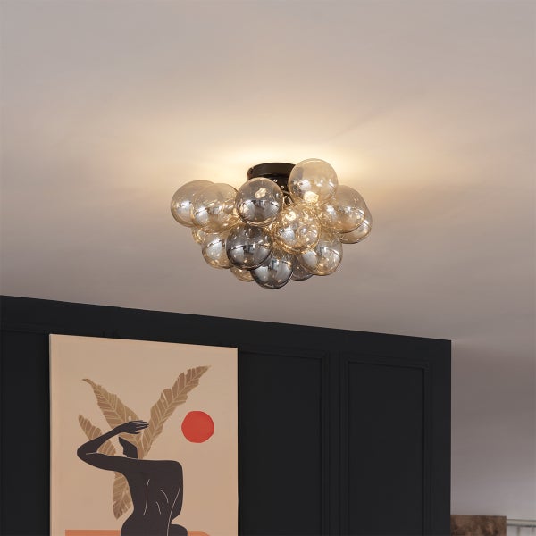 Deckenleuchte mit Glaslampenschirmen in Blasenform