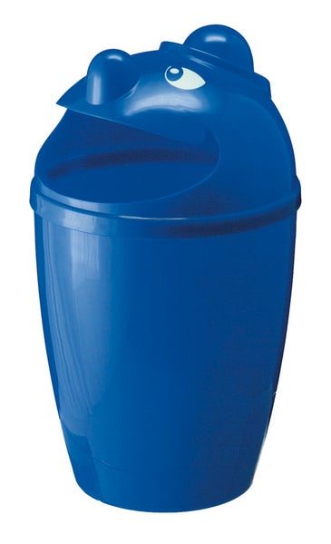 PROREGAL Großer Abfallsammler Mit Gesicht 5 Liter HxBxT 75 x 46 x 46 cm PolyesterBlau