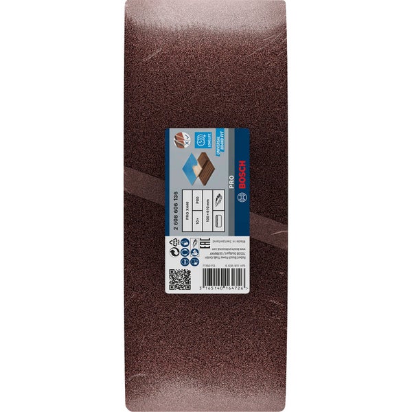 Bosch Pro X440 Schleifpapier, Körnung P80, 10er-Pack, circa 100x610 Millimeter
