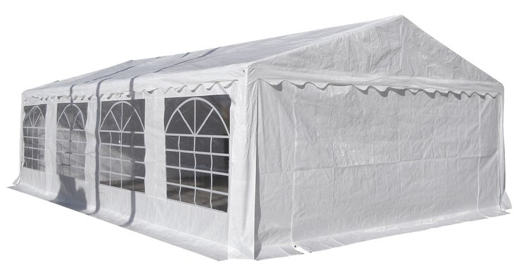 Jones Pavillon, Partyzelt 5x8 M, weiss. 500 X 800 X 280 cm