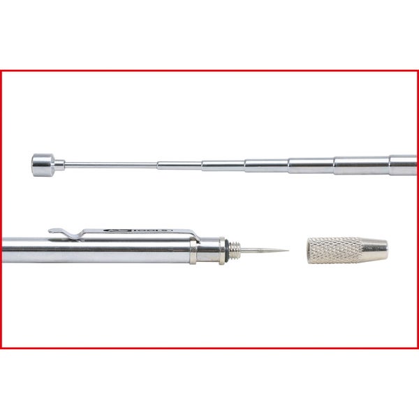 KS TOOLS 2in1 Teleskop-Magnethalter mit Waschdüsen-Reinigungs- und Einstellwerkzeug 150-675 mm - 550.1001