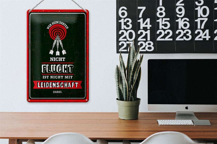 Blechschild Spruch 20x30cm Wer beim Daten nicht flucht