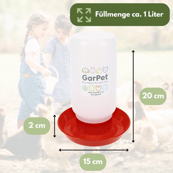 GarPet Tränke mit einem Liter Füllmenge, 20 cm hoch und 15 cm breit