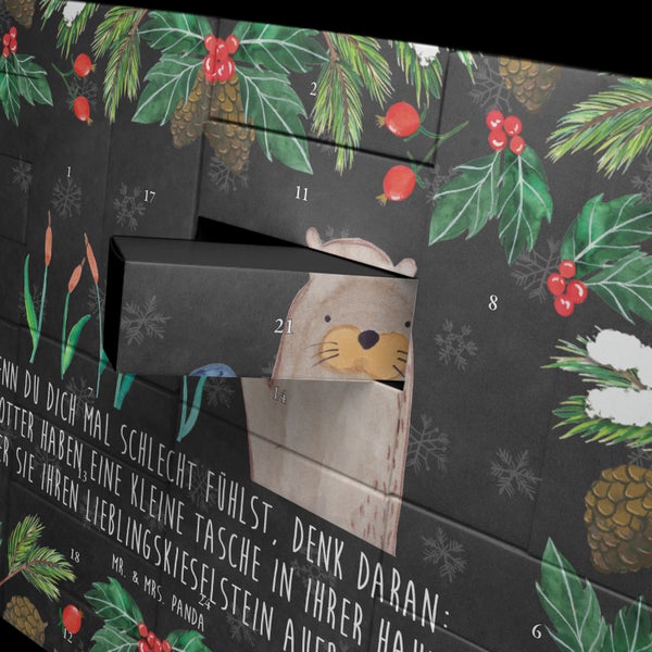 Mr. & Mrs. Panda Befüllbarer Adventskalender Otter Stein - Schwarz