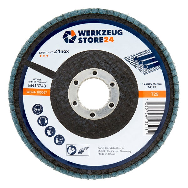 Werkzeugstore24 Fiberschleifscheibe, Korngröße 120, Durchmesser 125 mm