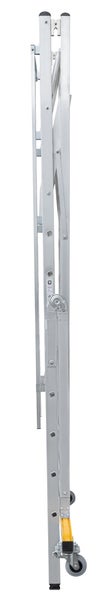 PROREGAL Plattformleiter Klappbar und Fahrbar 6 Stufen Inkl. Beidseitigem Handlauf Aluminium Nivello Leiterschuhe