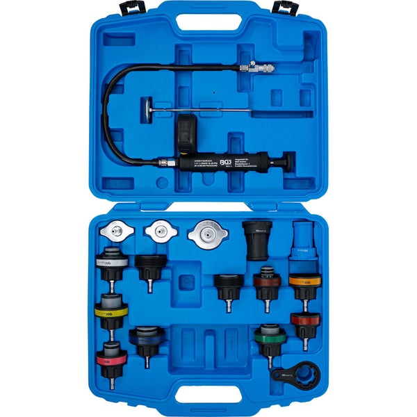 Kühlmittel-Druckprüfgerät Set im blauen Koffer