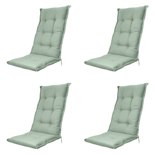 Hochlehnerauflage Naples khaki - Ca. 123x50 cm - 4er-Set