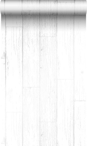 Origin Wallcoverings Tapete Holz-optik Weiß und Silber - 53 cm x 10,05 m - 347541