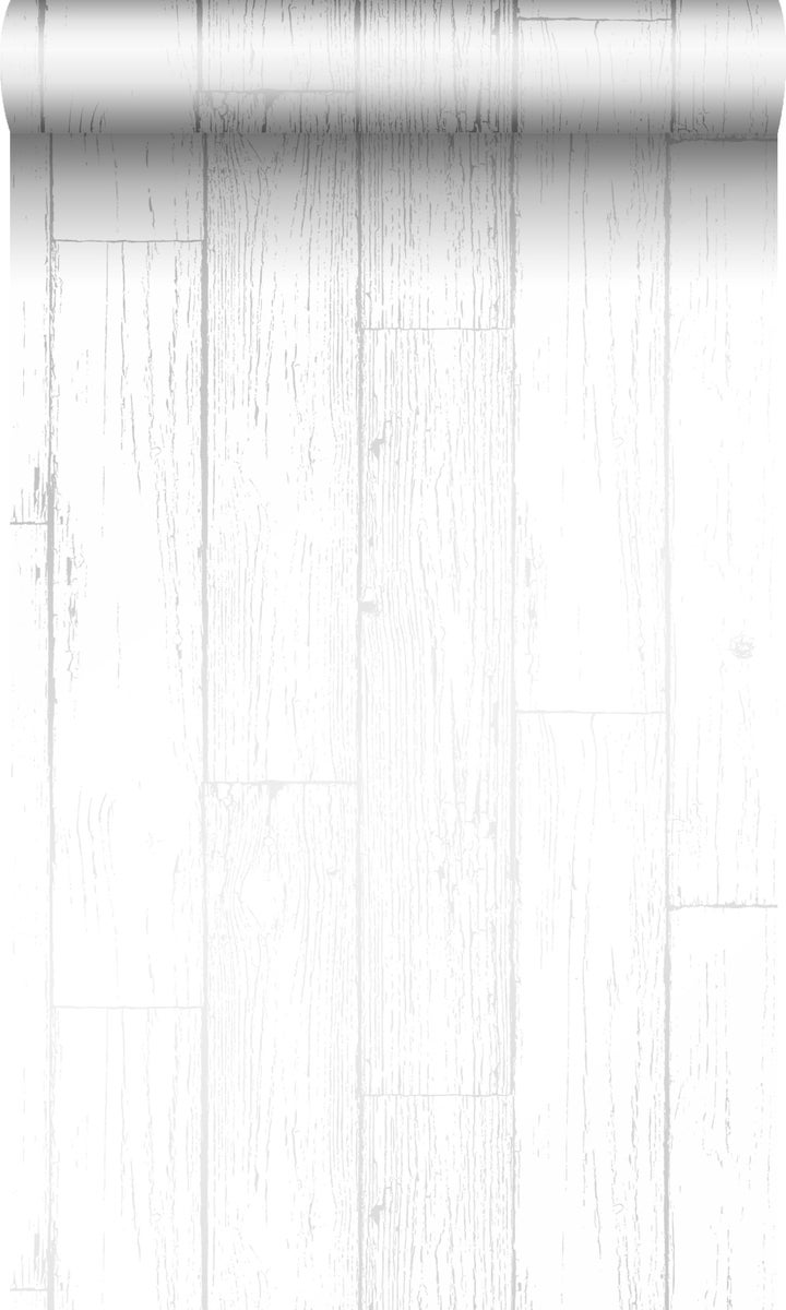 Origin Wallcoverings Tapete Holz-optik Weiß und Silber - 53 cm x 10,05 m - 347541