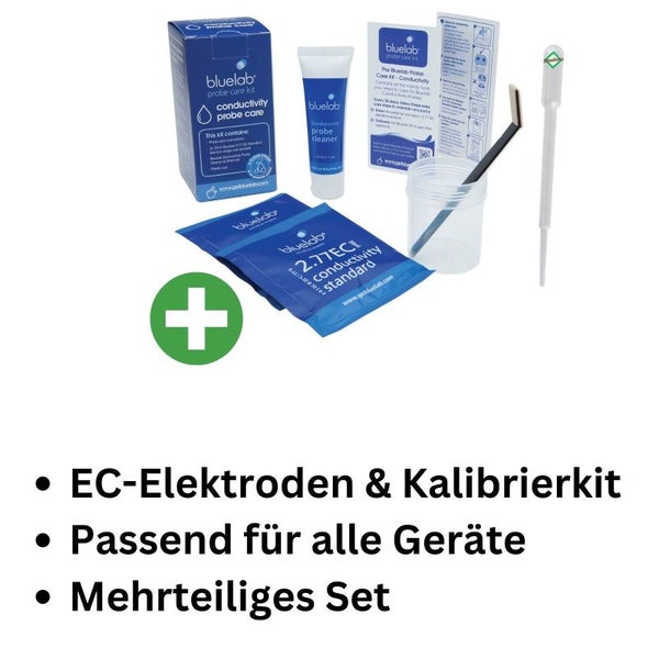Bluelab EC Reinigungs- und Kalibrier-Set – Komplettset mit Reinigungsflüssigkeit, Eichbecher & Spatel für präzise, langlebige EC-Messgeräte