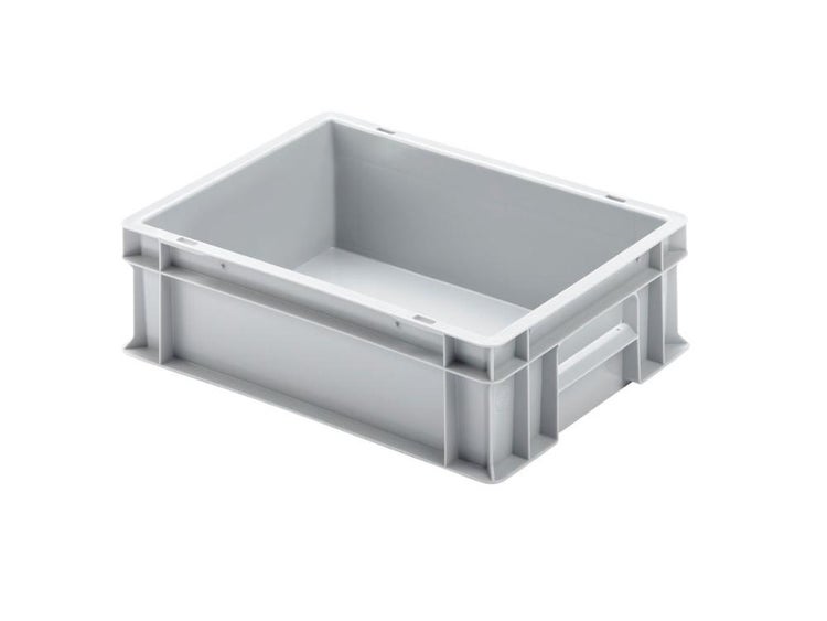 PROREGAL SuperSparSet 16x Eurobehälter mit Geschlossenem Griff HxBxT 12 x 30 x 40 cm 11 Liter Grau Eurobox Transportbox