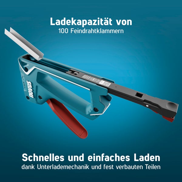 Novus Tools Handtacker J-11, 4-8 mm Typ A, Hobby-Tacker geeignet für Feindrahtklammern 030-0471