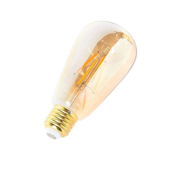 LED-Filament-Leuchtmittel ST64 mit E27-Sockel und goldfarbenem Glas in Edison-Form