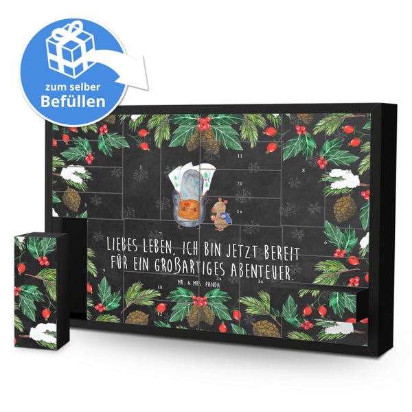 Mr. & Mrs. Panda Befüllbarer Adventskalender Pinguin & Maus Wanderer - Schwarz
