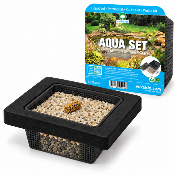 vdvelde Aqua Set Teichpflanzkorb inklusive Pflanzsubstrat 19 mal 19 mal 10 Zentimeter