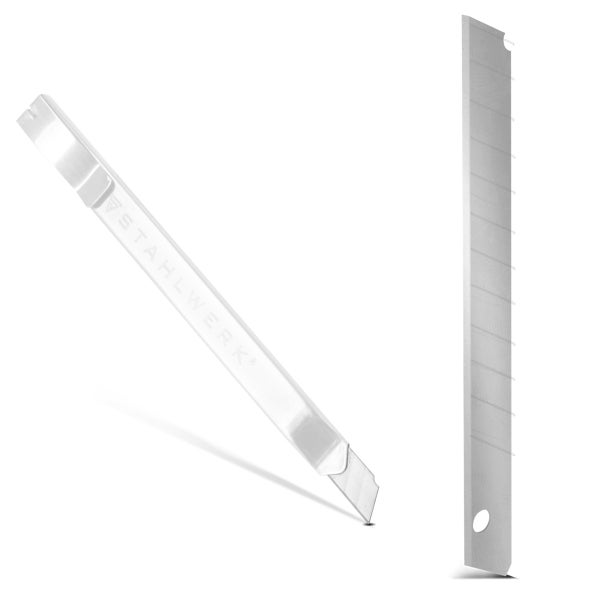 Stahlwerk Abbrechmesser aus Metall mit einer zusätzlichen Ersatzklinge.