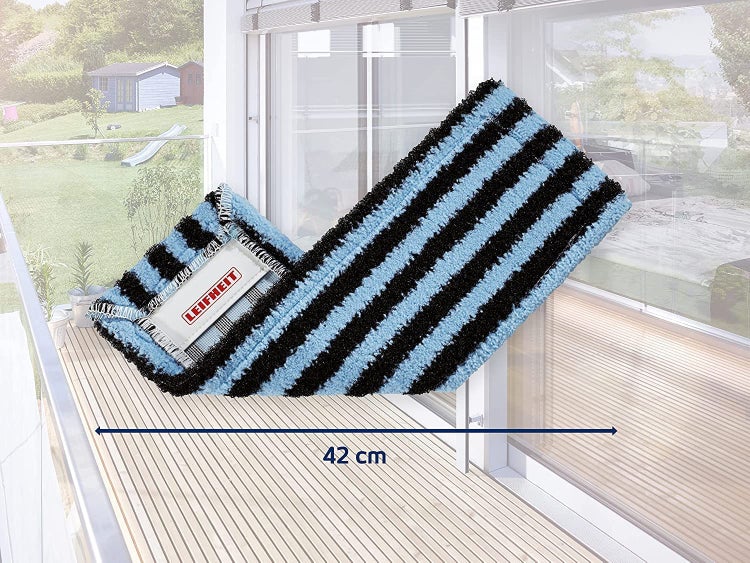 Leifheit 2er Set Wischbezug Profi XL outdoor für sehr groben Schmutz, Bodenwischer Ersatzbezug für ideale Schmutzaufnahme dank 2-Faser-System, für den Außenbereich, raue Fliesen und Steinböden