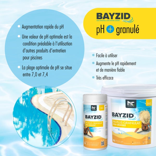 Bayzid pH-Plus Granulat im 5 Kilogramm Eimer zur Poolpflege