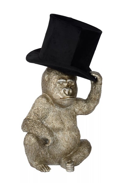 Dekorative Gorilla Figur mit Zylinder