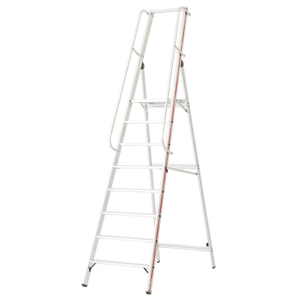 Aluminium Stufenleiter mit sieben Stufen und Haltegriff