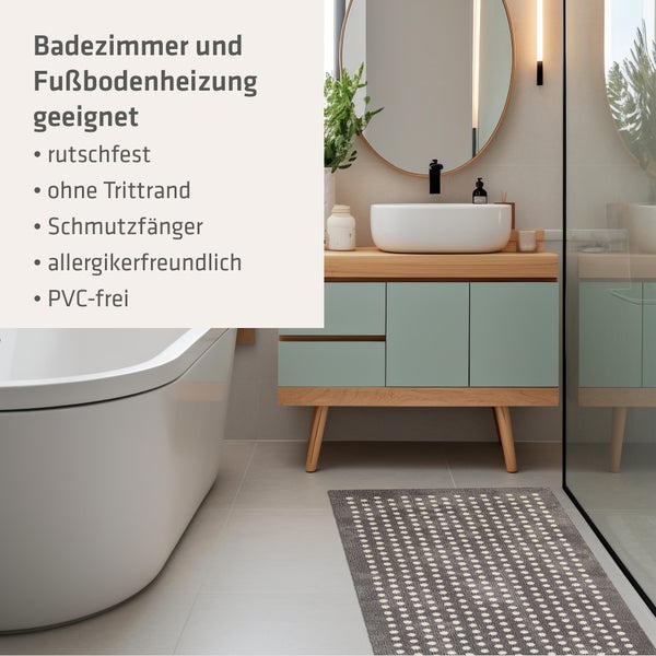 Akzente Feel Badematte mit Motiv in Braun Fußmatte 80 x 200 cm, rutschfest, saugfähig