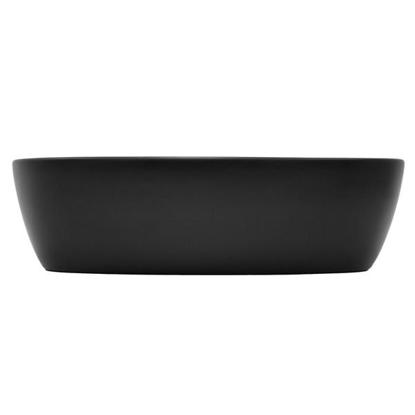 ML-Design Waschbecken aus Keramik Schwarz 505x385x140 mm mit Ablaufgarnitur, Abgerundeten Ecken, Aufsatzwaschbecken, Moderne Waschtisch Waschschale Waschplatz Handwaschbecken, für Badezimmer/Gäste-WC