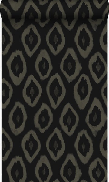 Origin Wallcoverings Tapete Ikat-Motiv Schwarz - 53 cm x 10,05 m - 346922