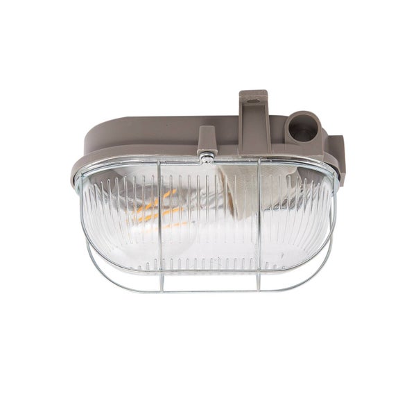 PRIOS Wandleuchte außen Kirgo (spritzwassergeschützt (Vintage, Industriell) in Alu (1 flammig E27) - Außenwandleuchten Wandlampe Led Außenlampe Outdoor für