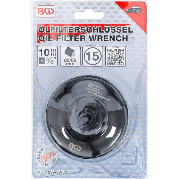 BGS Ölfilterschlüssel 15-kant Ø 80 - 82 mm für Honda / Mazda / Nissan / Subaru / Toyota - 1039-80-82