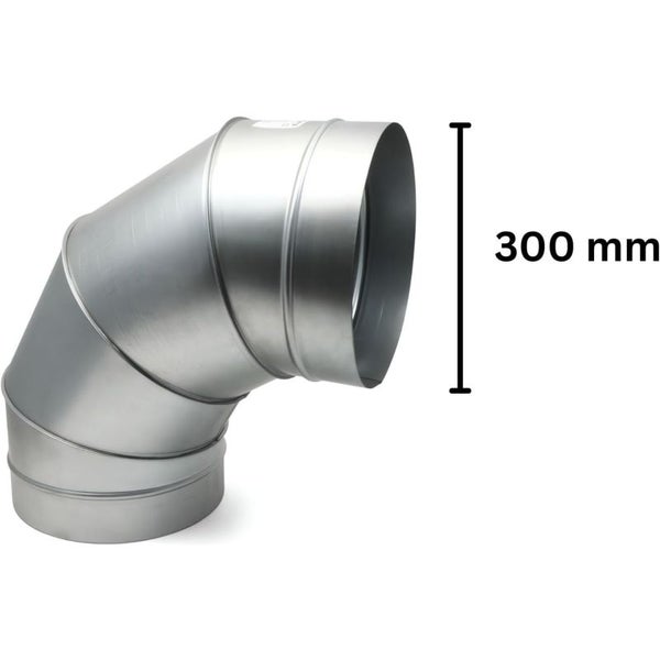 Winkel-Stück 90° aus Metall – 300 mm Verbindungsstück für Growboxen, Lüftungssysteme & Klimaanlagen