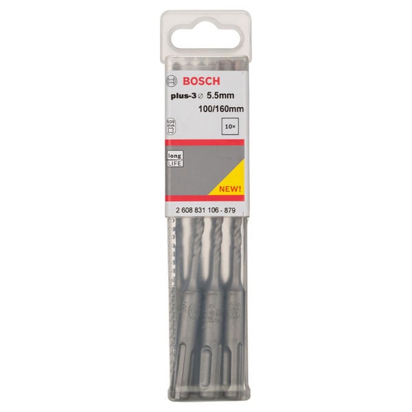 Bosch Hammerbohrer  plus-3 5.5x100x160mm 10 Stk. - 2608831106