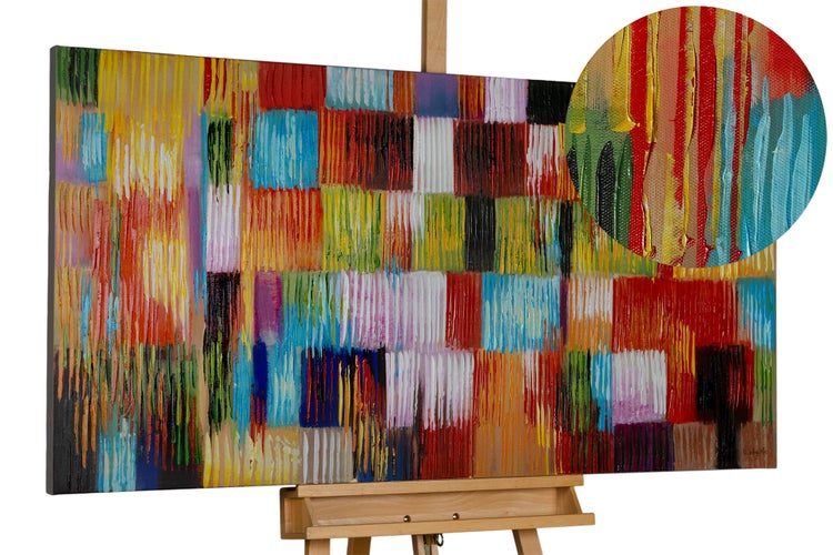 Handgemaltes Gemälde Acrylfarbe 140x70cm Bunt