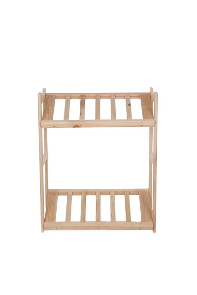 PROREGAL Getränkekistenregal SPREEWALD HxBxT 86x70x33cm 2 Ebenen Massives Kiefernholz Natur