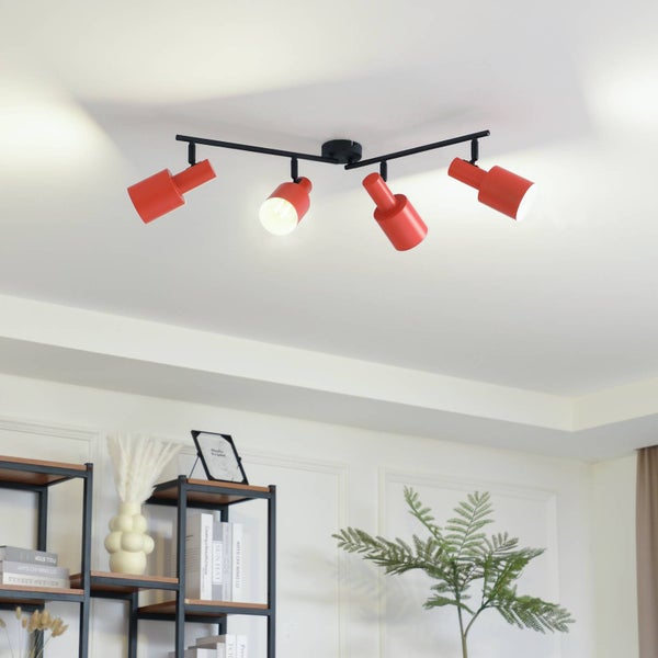 Lindby Strahler Ovelia (Modern) in Gelb aus Metall (4 flammig, E27) - Deckenlampe Deckenleuchte Lampe Spot Flurleuchte