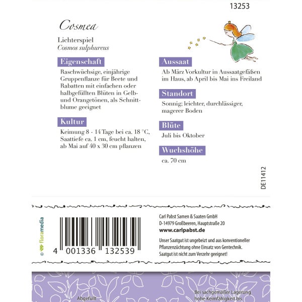 Cosmea Lichterspiel Samen von Grüne Fee
