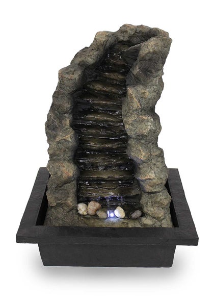 Tischbrunnen Zimmerbrunnen FoStream sehr groß mit 44 cm LED 10872